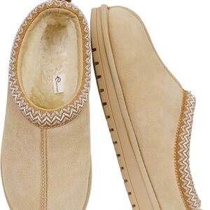 Evellyhootd Suede Shearling Lined Clog Slippers Women Size US 10.5 FAST SHIP!!